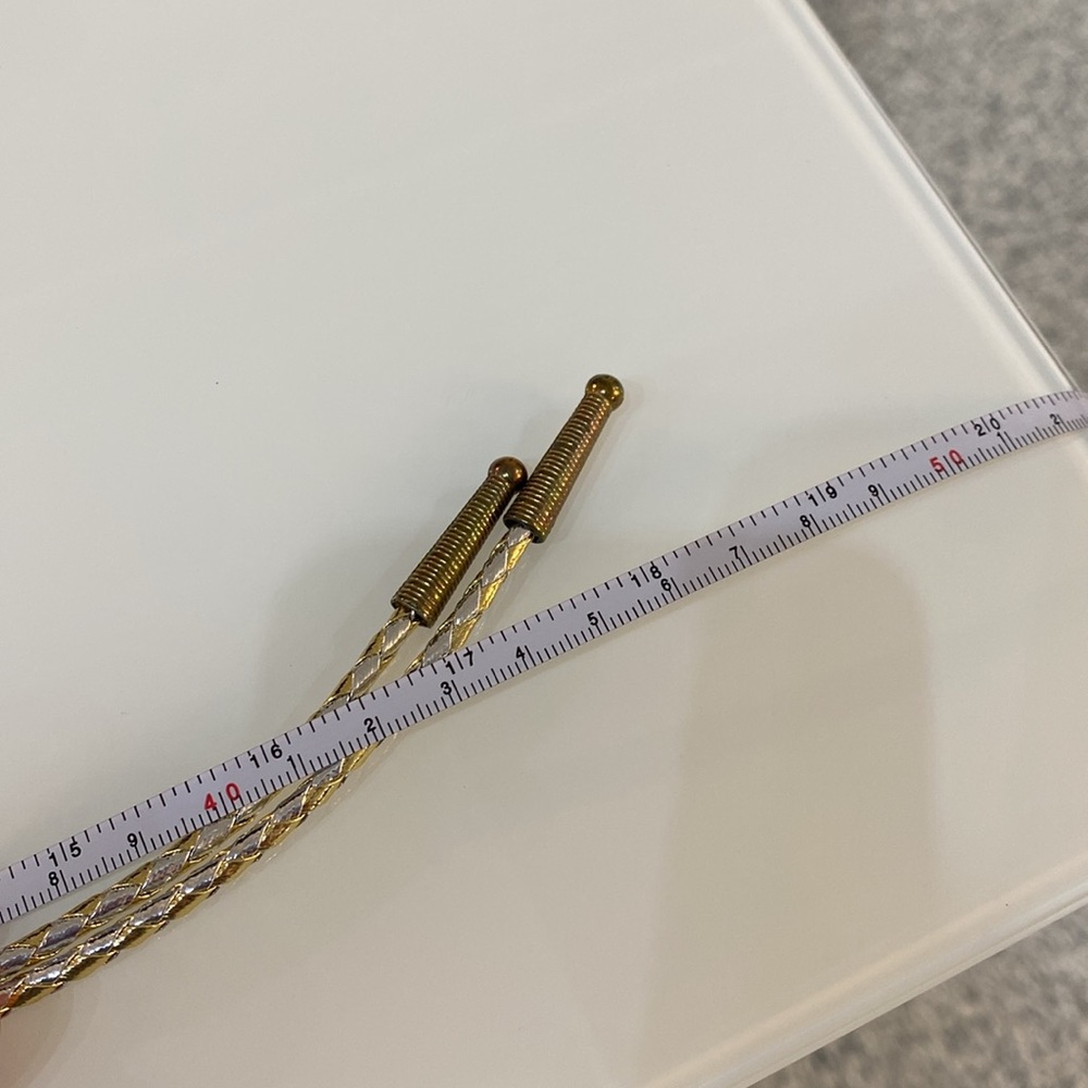 Elegant Gold and Silver Tone Bolo Tie - Picture 5 of 7